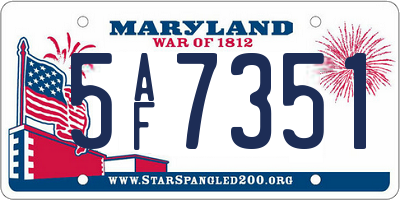 MD license plate 5AF7351
