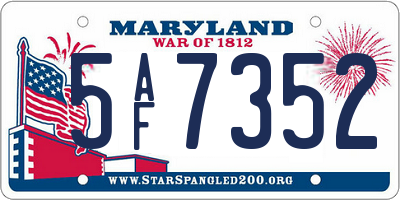 MD license plate 5AF7352