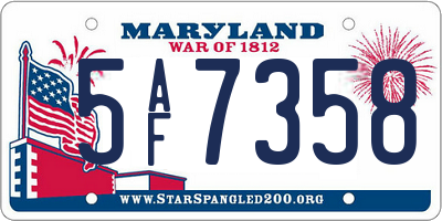 MD license plate 5AF7358