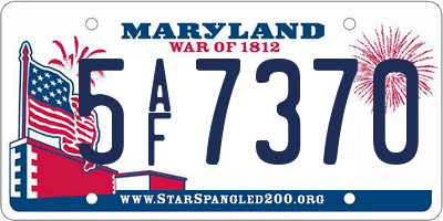 MD license plate 5AF7370