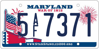 MD license plate 5AF7371
