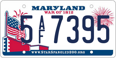 MD license plate 5AF7395