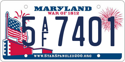 MD license plate 5AF7401