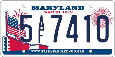 MD license plate 5AF7410