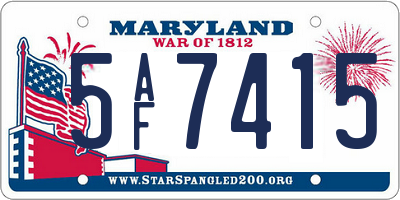 MD license plate 5AF7415