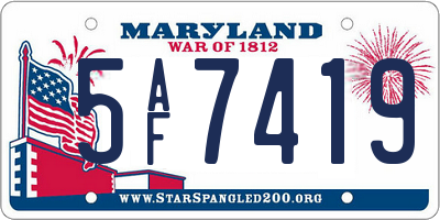 MD license plate 5AF7419