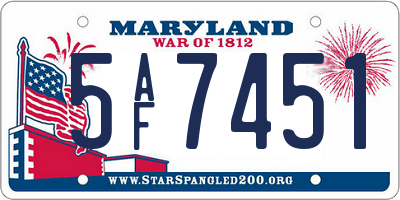 MD license plate 5AF7451