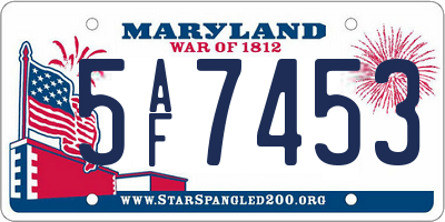 MD license plate 5AF7453