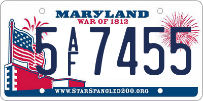MD license plate 5AF7455
