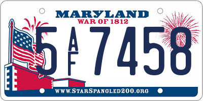 MD license plate 5AF7458