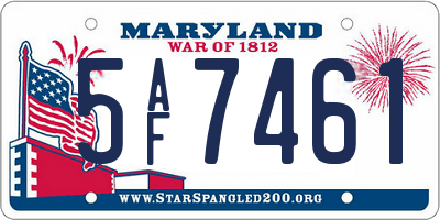 MD license plate 5AF7461
