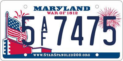 MD license plate 5AF7475