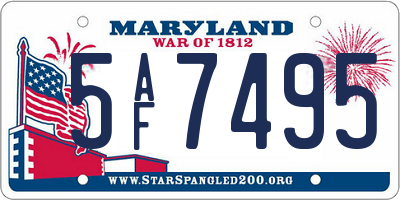 MD license plate 5AF7495