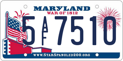MD license plate 5AF7510