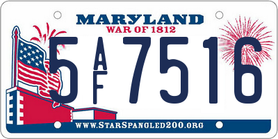 MD license plate 5AF7516