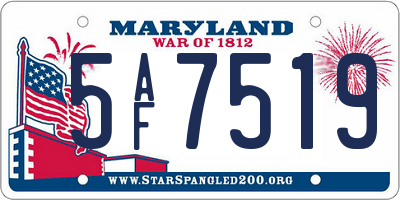 MD license plate 5AF7519