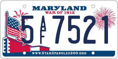MD license plate 5AF7521