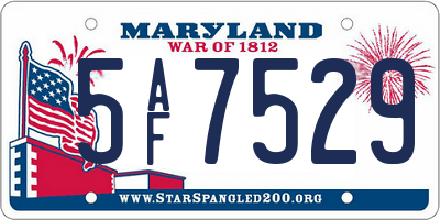 MD license plate 5AF7529