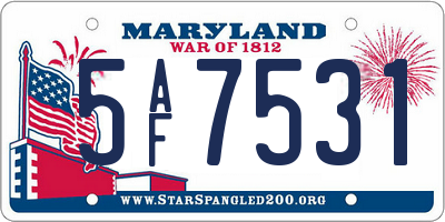 MD license plate 5AF7531