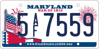 MD license plate 5AF7559