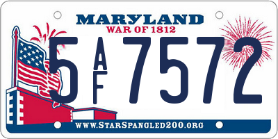 MD license plate 5AF7572