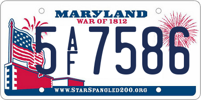 MD license plate 5AF7586