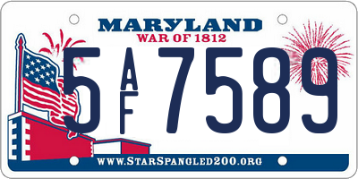MD license plate 5AF7589