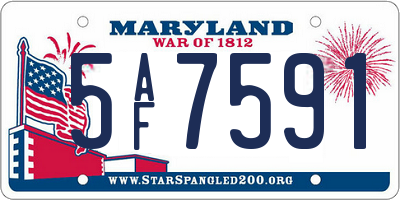 MD license plate 5AF7591