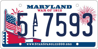MD license plate 5AF7593