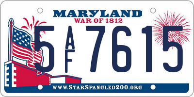 MD license plate 5AF7615
