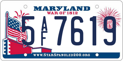 MD license plate 5AF7619