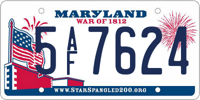 MD license plate 5AF7624