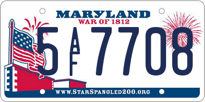 MD license plate 5AF7708