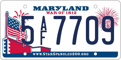 MD license plate 5AF7709