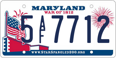 MD license plate 5AF7712