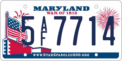 MD license plate 5AF7714