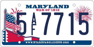 MD license plate 5AF7715