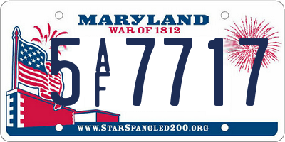 MD license plate 5AF7717