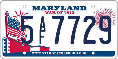 MD license plate 5AF7729