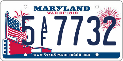 MD license plate 5AF7732