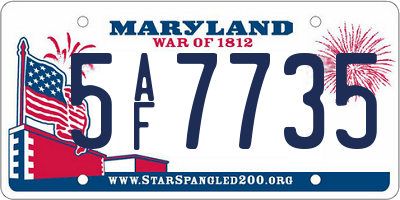MD license plate 5AF7735