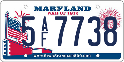 MD license plate 5AF7738