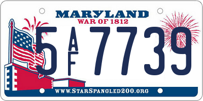 MD license plate 5AF7739
