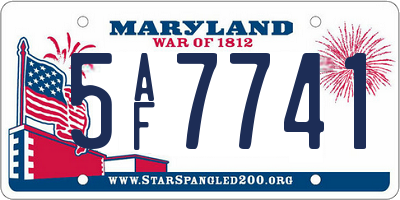 MD license plate 5AF7741