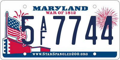 MD license plate 5AF7744