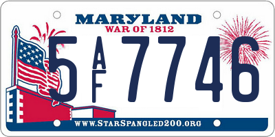MD license plate 5AF7746