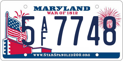 MD license plate 5AF7748