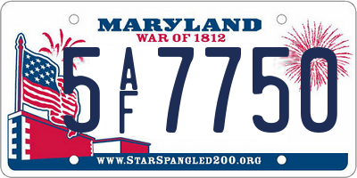 MD license plate 5AF7750