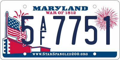 MD license plate 5AF7751