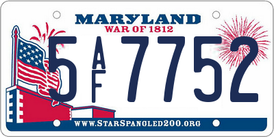 MD license plate 5AF7752